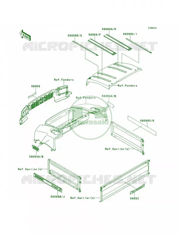 DecalsRCFARDFA Kawasaki MULE 620 2013 Mule 4010 Trans4x4  KAF620RDFA