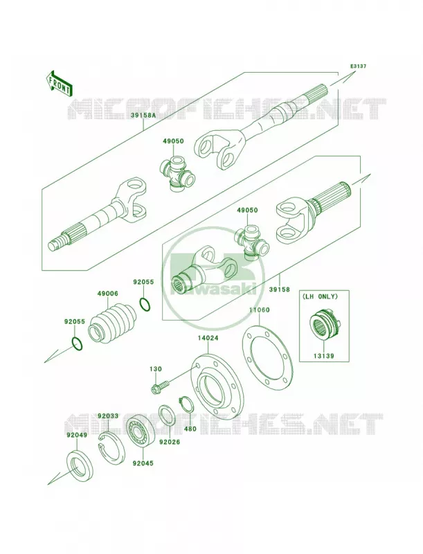 Drive Shaft-Rear Kawasaki MULE 620 2013 Mule 4010 Trans4x4  KAF620RDFA