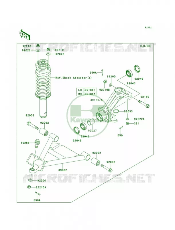 Front Suspension Kawasaki MULE 620 2013 Mule 4010 Trans4x4  KAF620RDFA