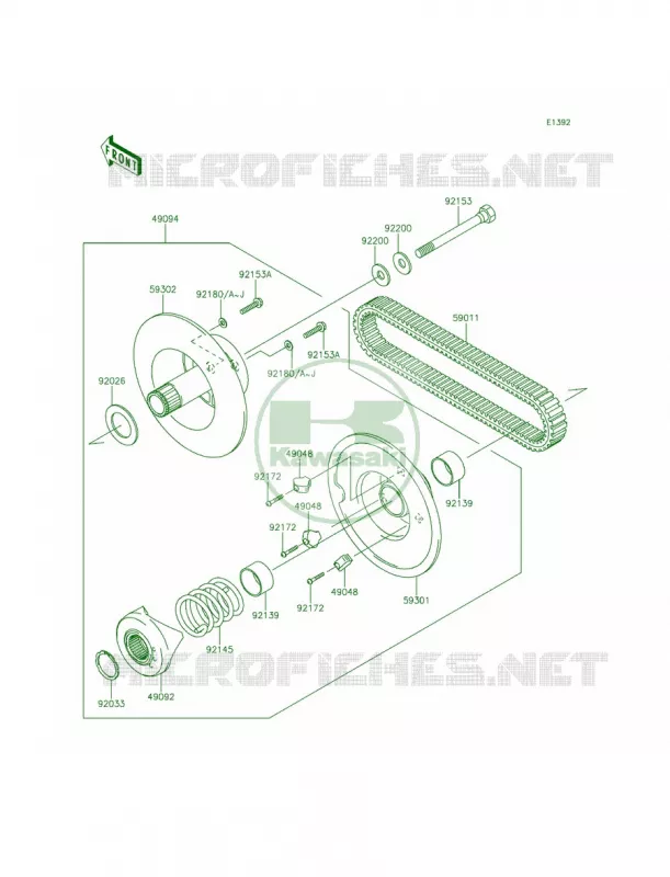Driven ConverterDrive Belt Kawasaki MULE 400 2013 Mule 610 4x4 XC Realtree APG HD  KAF400EDF