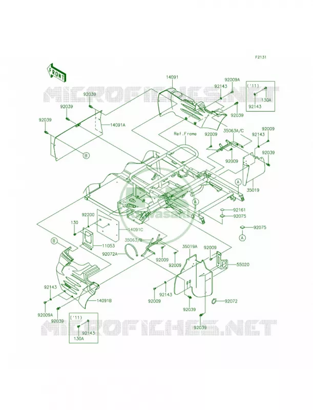 Frame FittingsRear Kawasaki MULE 400 2013 Mule 610 4x4 XC Realtree APG HD  KAF400EDF