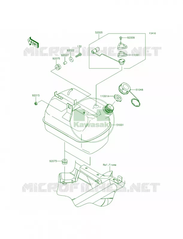 Fuel Tank Kawasaki MULE 400 2013 Mule 610 4x4 XC Realtree APG HD  KAF400EDF