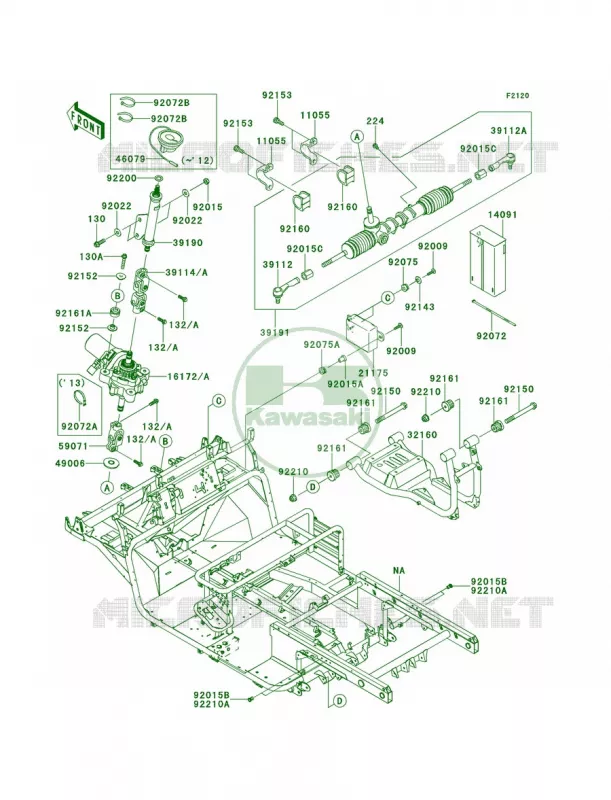 Frame Kawasaki MULE 620 2013 Mule 4010 Trans4x4 Realtree APG HD  KAF620SDF