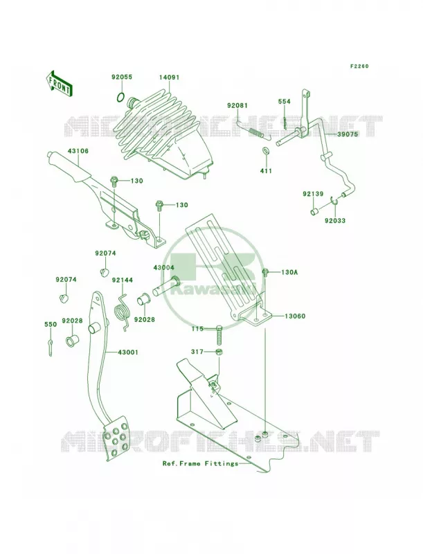 Brake PedalThrottle Lever Kawasaki MULE 620 2012 Mule 4010 Trans4x4  KAF620RCFA