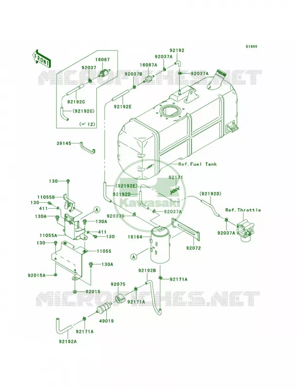 Fuel Evaporative System Kawasaki MULE 620 2012 Mule 4010 Trans4x4  KAF620RCFA