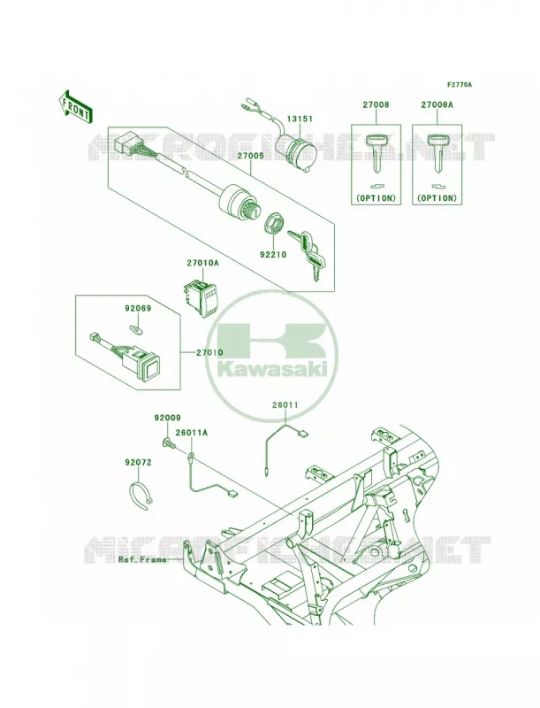 Ignition SwitchRDFRDFA Kawasaki MULE 620 2012 Mule 4010 Trans4x4  KAF620RCFA