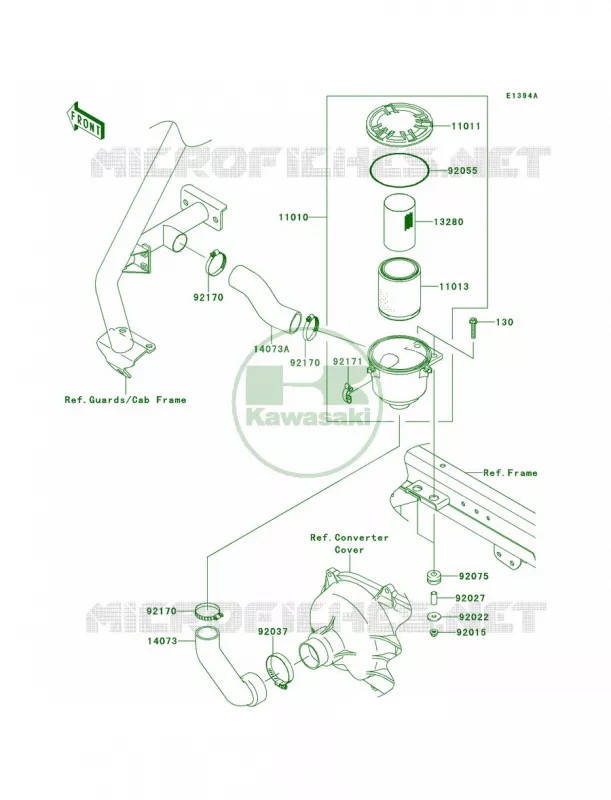 Air Cleaner-Belt ConverterGBF-GDF Kawasaki MULE 950 2012 Mule 4010 Trans4x4 Diesel  KAF950GCF