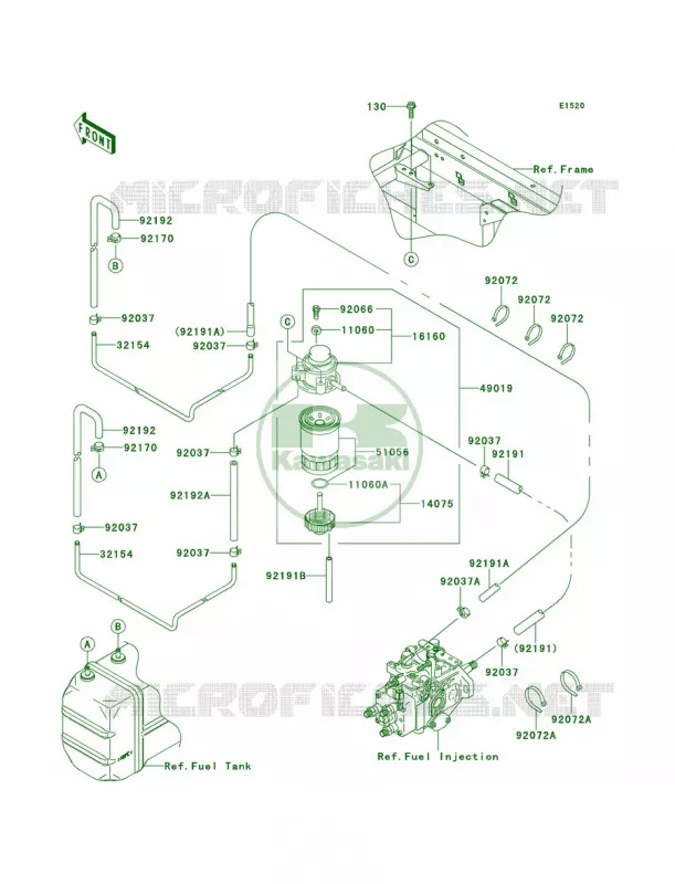 Fuel Pump Kawasaki MULE 950 2012 Mule 4010 Trans4x4 Diesel  KAF950GCF