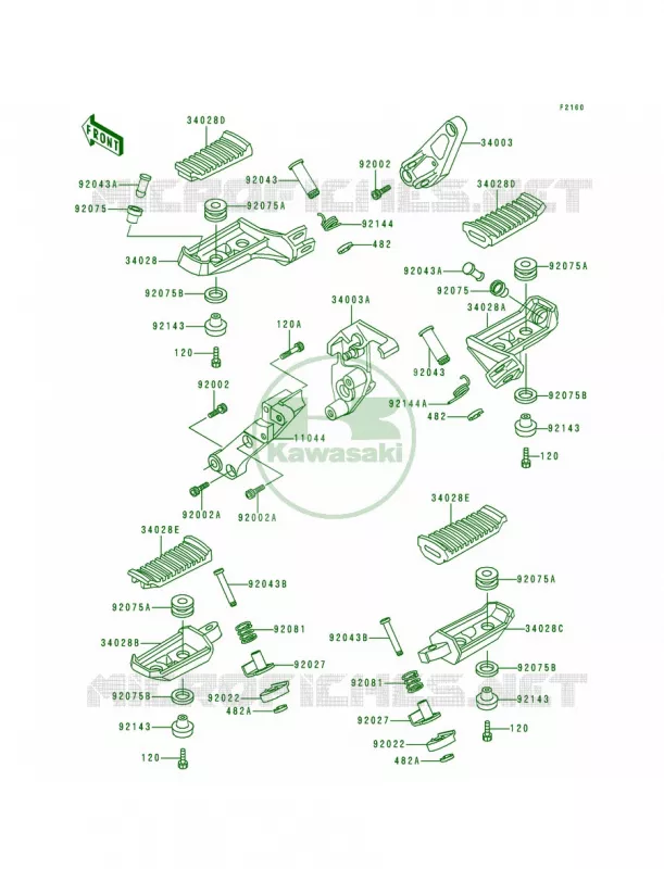 Footrests Kawasaki MOTOS 1000 1999 Concours  ZG1000-A14