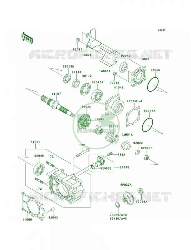 Bevel Gear Case Kawasaki MULE 620 2012 Mule 4010 4x4  KAF620MCF