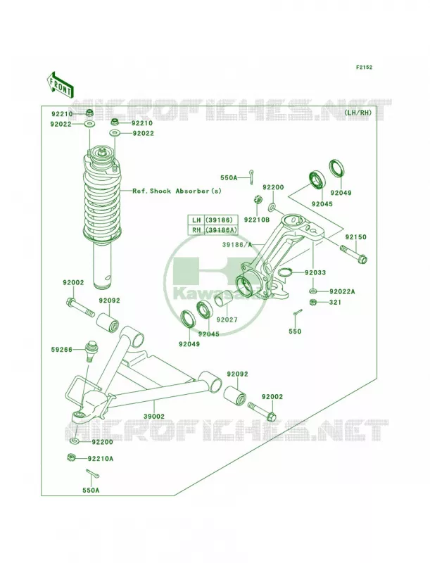 Front Suspension Kawasaki MULE 620 2012 Mule 4010 4x4  KAF620MCF