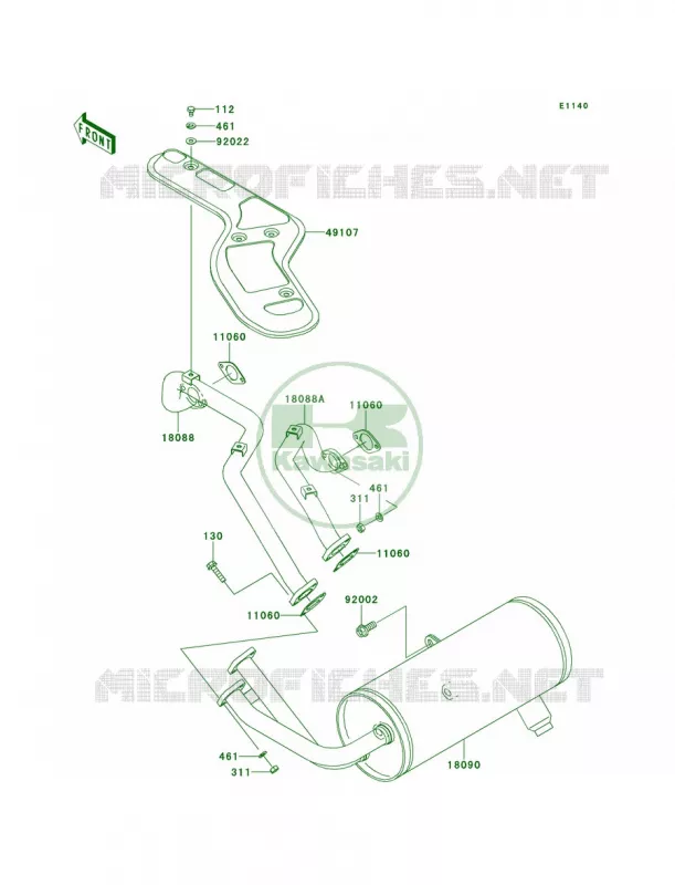 Mufflers Kawasaki MULE 620 2012 Mule 4010 4x4  KAF620MCF