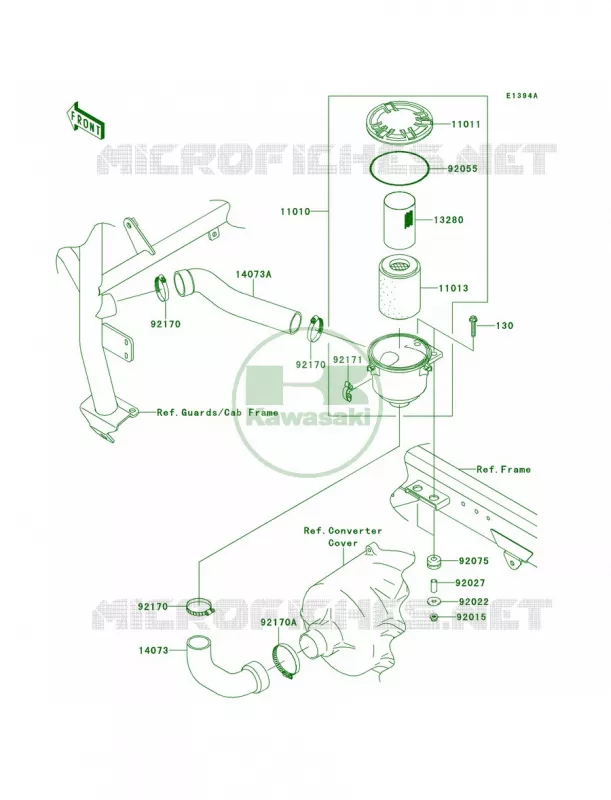Air Cleaner-Belt ConverterPBF-PDF Kawasaki MULE 620 2012 Mule 4000  KAF620PCF
