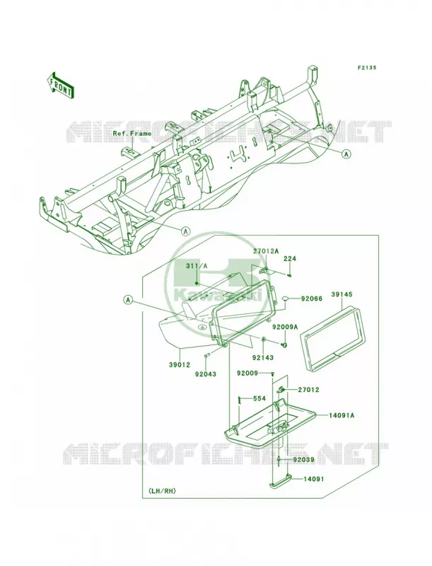 Front Box Kawasaki MULE 620 2012 Mule 4000  KAF620PCF