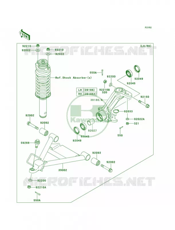 Front Suspension Kawasaki MULE 620 2012 Mule 4000  KAF620PCF
