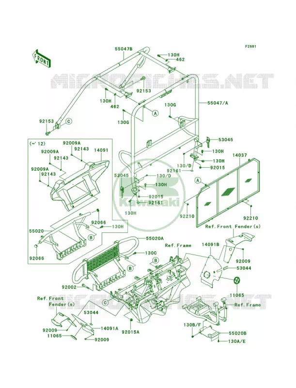 GuardsCab Frame Kawasaki MULE 620 2012 Mule 4000  KAF620PCF
