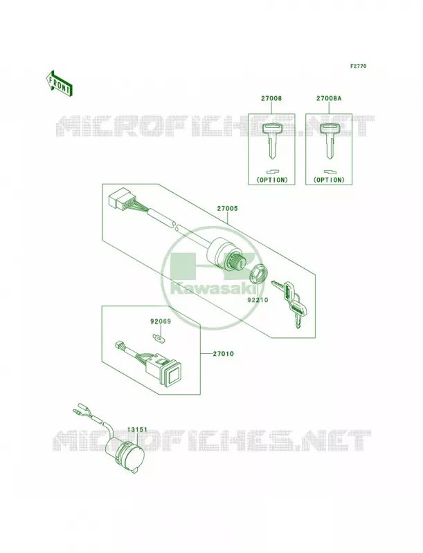 Ignition SwitchP9F-PCF Kawasaki MULE 620 2012 Mule 4000  KAF620PCF