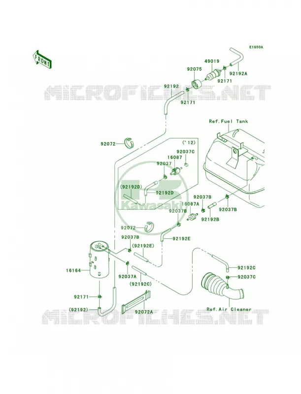 Fuel Evaporative SystemDCF-DEF Kawasaki MULE 400 2012 Mule 610 4x4 XC  KAF400DCF