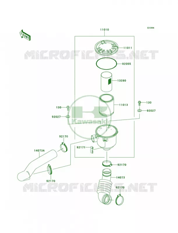 Air Cleaner-Belt Converter Kawasaki MULE 400 2012 Mule 610 4x4  KAF400ACF