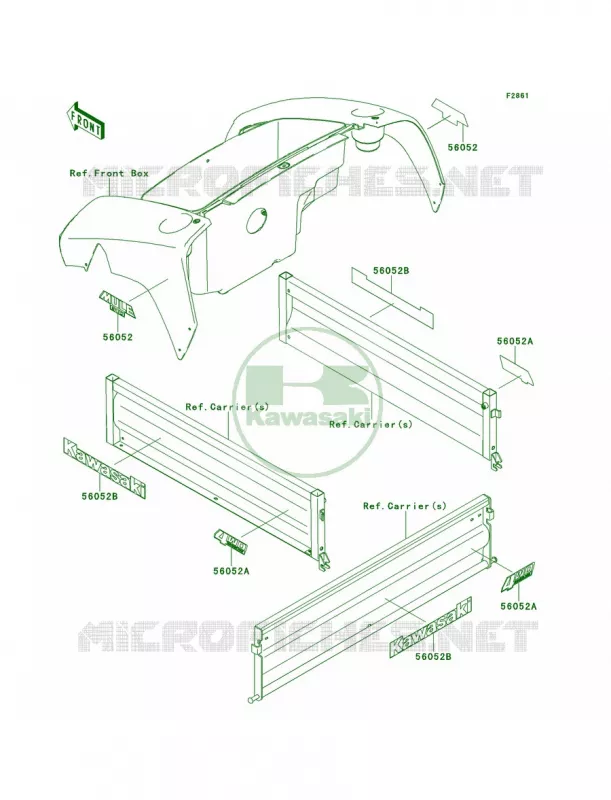 DecalsABF-AEF Kawasaki MULE 400 2012 Mule 610 4x4  KAF400ACF