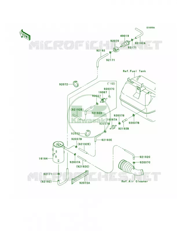 Fuel Evaporative SystemACF-AFF Kawasaki MULE 400 2012 Mule 610 4x4  KAF400ACF