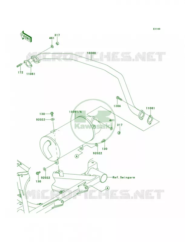 Mufflers Kawasaki MULE 400 2012 Mule 610 4x4  KAF400ACF