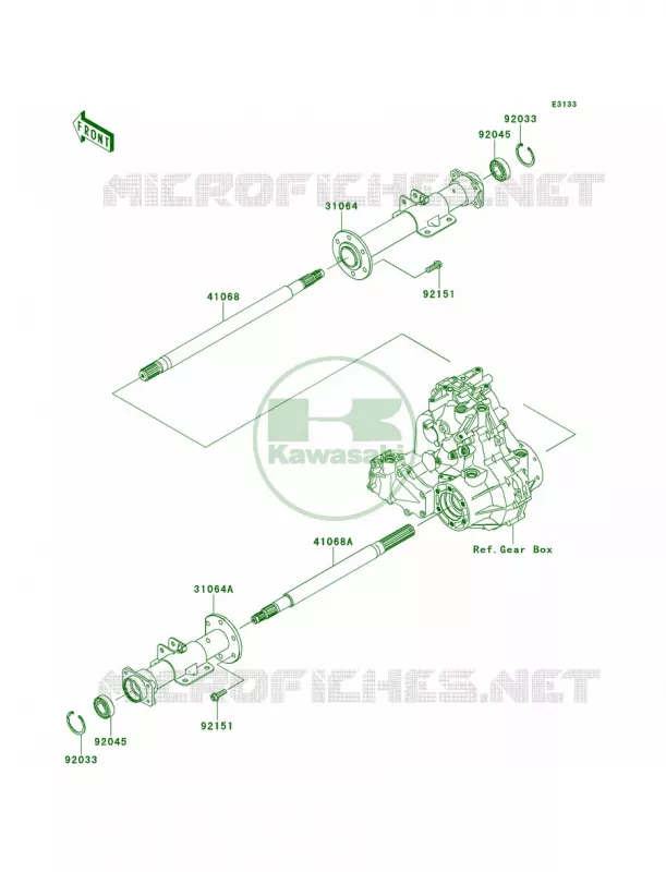 Rear Axle Kawasaki MULE 400 2012 Mule 610 4x4  KAF400ACF