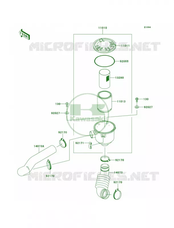 Air Cleaner-Belt Converter Kawasaki MULE 400 2012 Mule 600  KAF400BCF