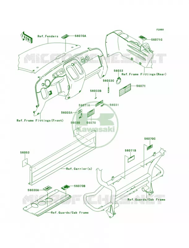 Labels Kawasaki MULE 400 2012 Mule 600  KAF400BCF
