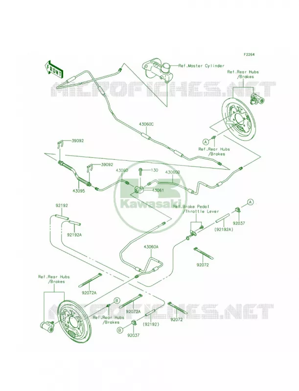 Rear Brake Piping Kawasaki MULE 400 2012 Mule 610 4x4 XC Realtree APG HD  KAF400ECF