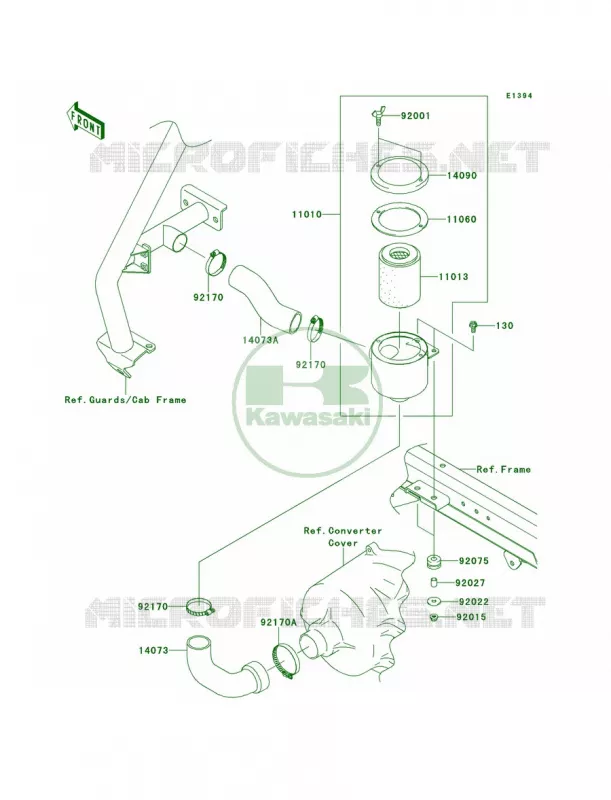 Air Cleaner-Belt ConverterS9FSAF Kawasaki MULE 620 2012 Mule 4010 Trans4x4 Realtree APG HD  KAF620SCF