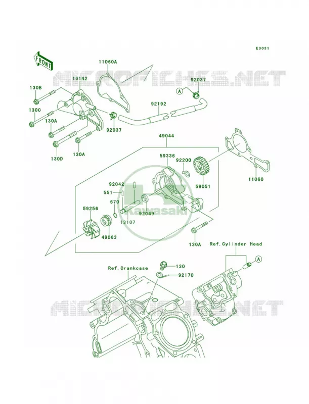 Water Pump Kawasaki MULE 620 2012 Mule 4010 Trans4x4 Realtree APG HD  KAF620SCF