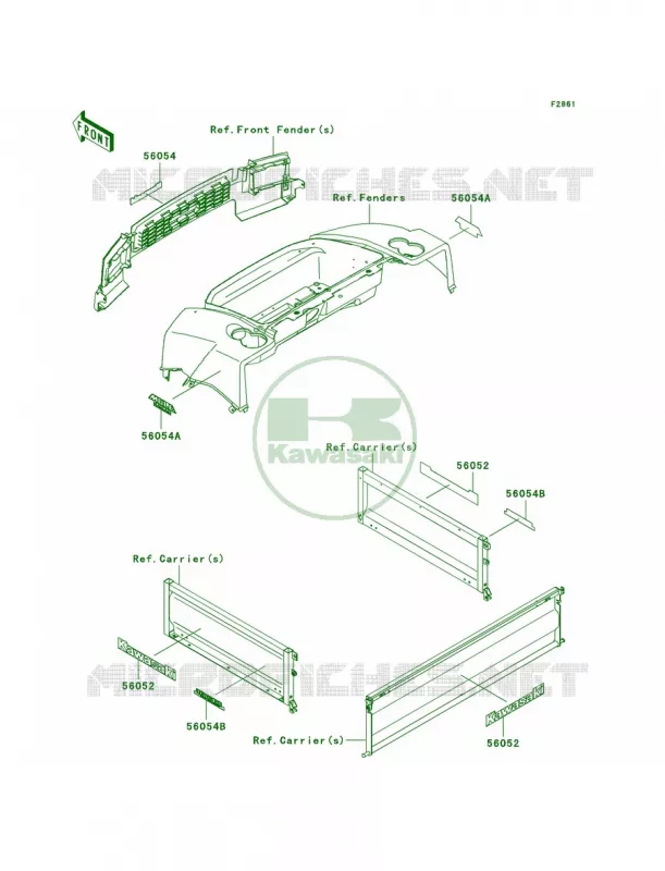 DecalsR9FRAFRBF Kawasaki MULE 620 2011 Mule 4010 Trans4x4  KAF620RBF