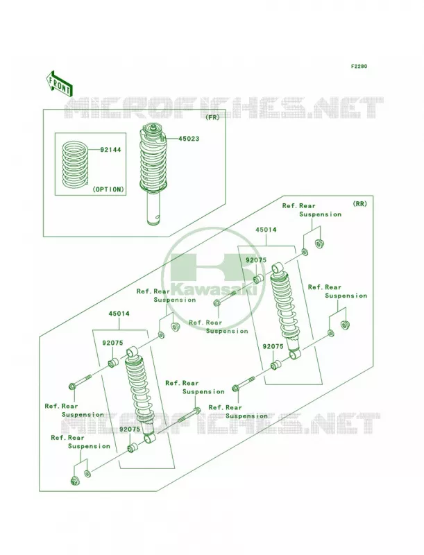 Shock Absorbers Kawasaki MULE 620 2011 Mule 4010 Trans4x4  KAF620RBF
