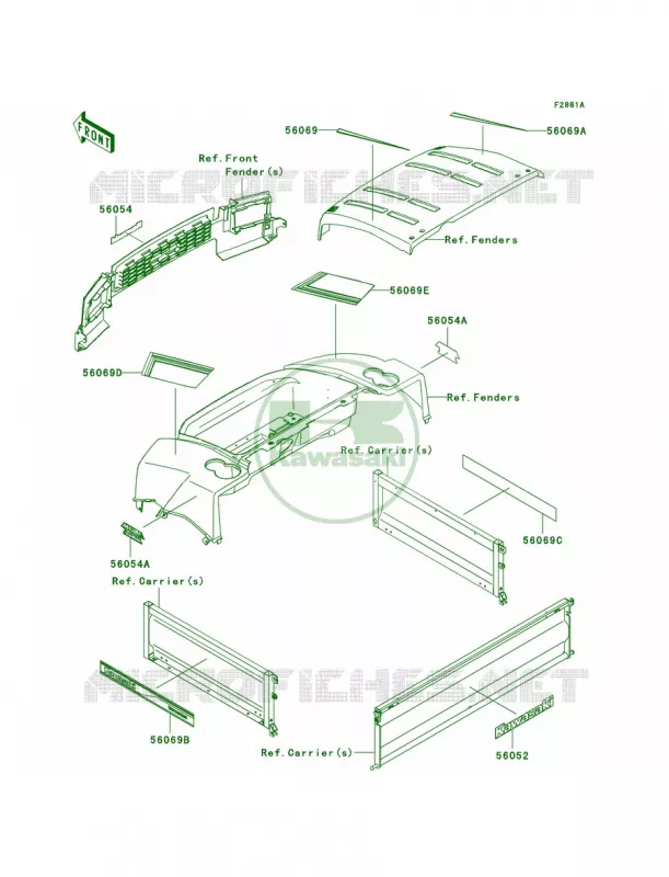 DecalsRAFA Kawasaki MULE 620 2011 Mule 4010 Trans4x4  KAF620RBFA