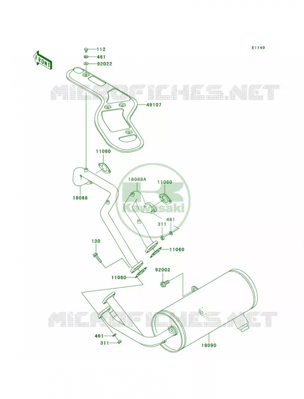 Mufflers Kawasaki MULE 620 2011 Mule 4010 Trans4x4  KAF620RBFA