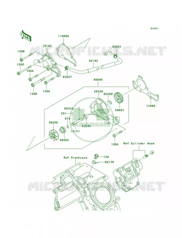 Water Pump Kawasaki MULE 620 2011 Mule 4010 Trans4x4  KAF620RBFA