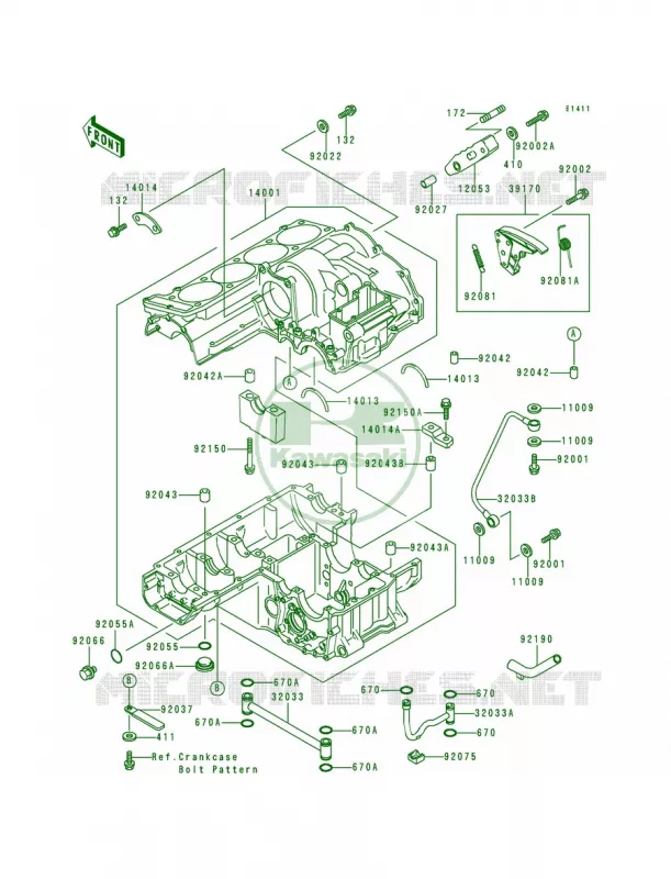 Crankcase Kawasaki MOTOS 1000 1998 Concours  ZG1000-A13