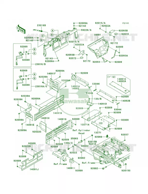Frame Fittings Kawasaki MULE 950 2011 Mule 4010 Trans4x4 Diesel  KAF950GBF