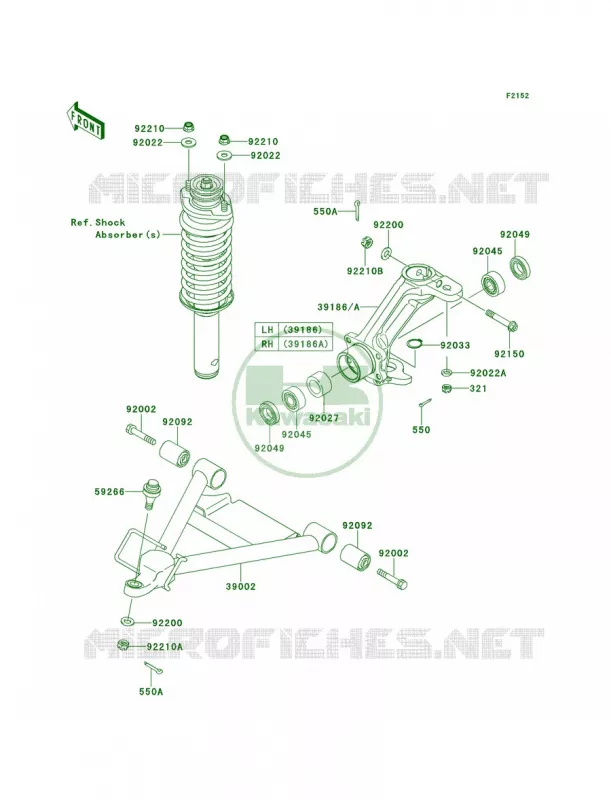 Front Suspension Kawasaki MULE 950 2011 Mule 4010 Trans4x4 Diesel  KAF950GBF