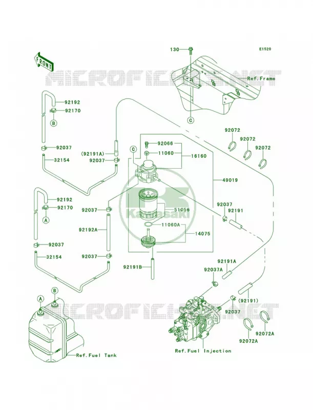 Fuel Pump Kawasaki MULE 950 2011 Mule 4010 Trans4x4 Diesel  KAF950GBF
