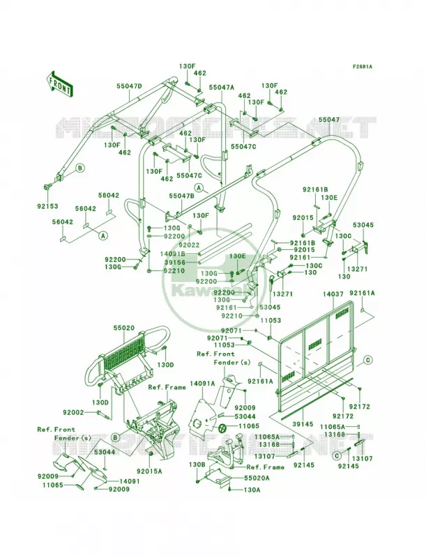 GuardsCab FrameGDF Kawasaki MULE 950 2011 Mule 4010 Trans4x4 Diesel  KAF950GBF