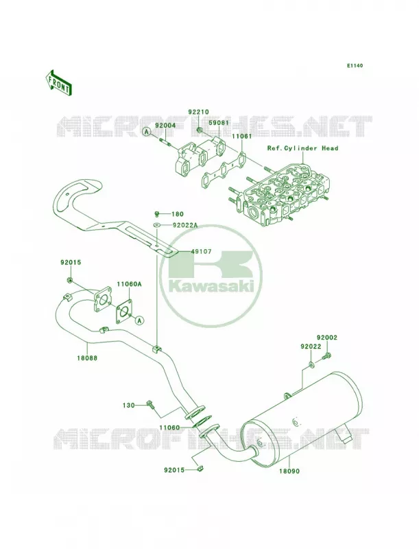 Mufflers Kawasaki MULE 950 2011 Mule 4010 Trans4x4 Diesel  KAF950GBF