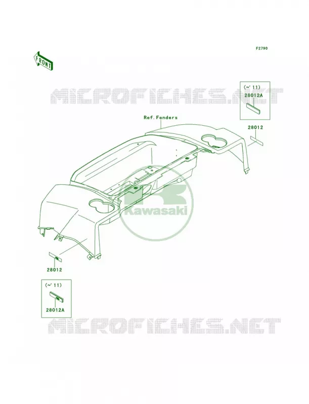 ReflectorsCN Kawasaki MULE 950 2011 Mule 4010 Trans4x4 Diesel  KAF950GBF