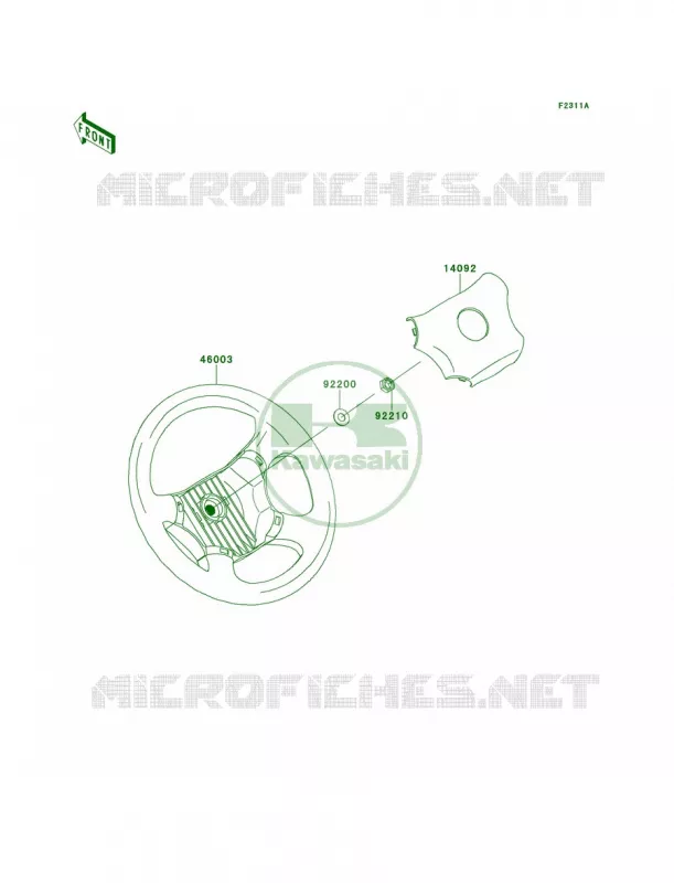 Steering WheelGDF Kawasaki MULE 950 2011 Mule 4010 Trans4x4 Diesel  KAF950GBF
