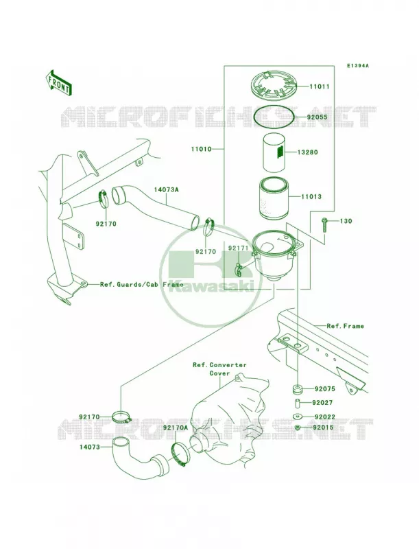 Air Cleaner-Belt ConverterMBF-MDF Kawasaki MULE 620 2011 Mule 4010 4x4  KAF620MBF