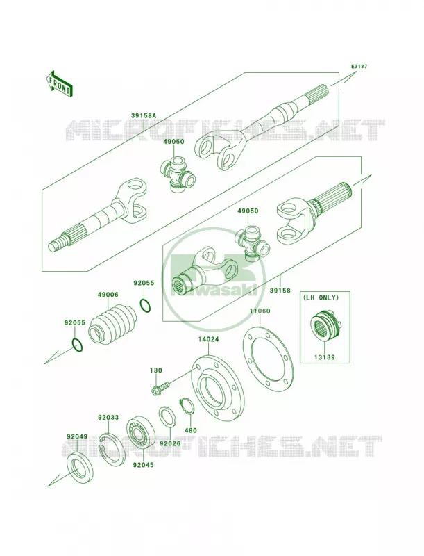 Drive Shaft-Rear Kawasaki MULE 620 2011 Mule 4010 4x4  KAF620MBF