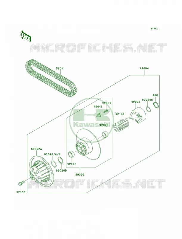 Driven ConverterDrive Belt Kawasaki MULE 620 2011 Mule 4010 4x4  KAF620MBF