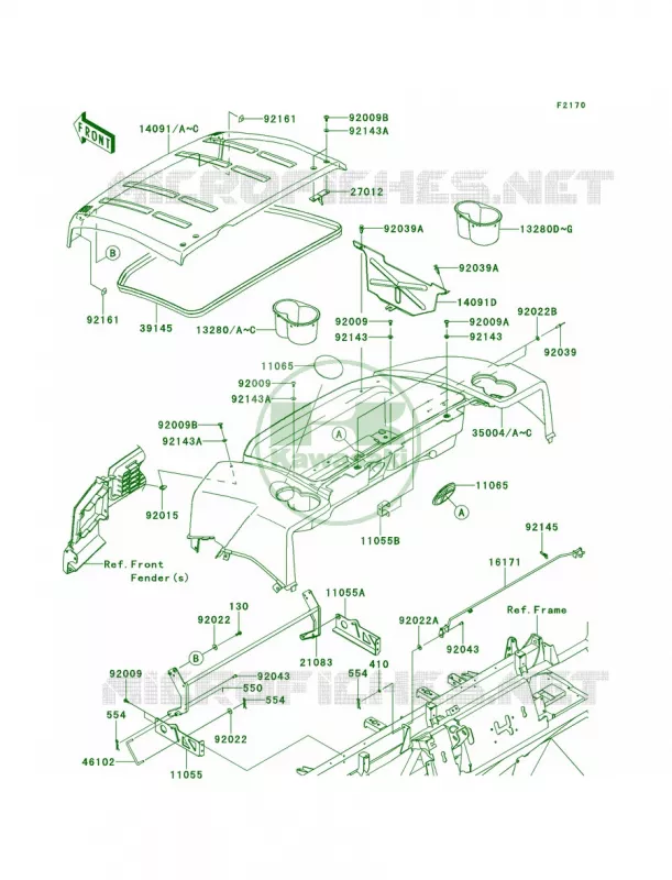 FendersM9F-MBF Kawasaki MULE 620 2011 Mule 4010 4x4  KAF620MBF
