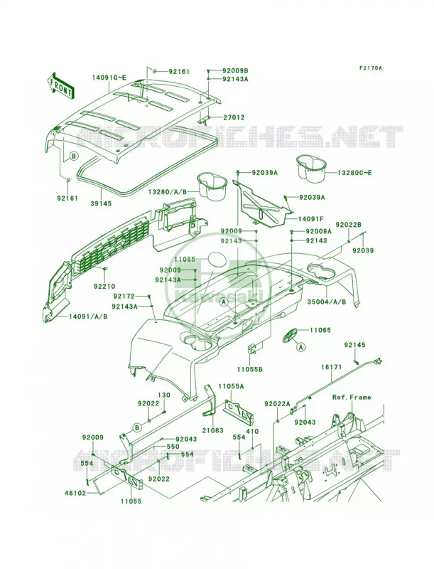 FendersMCFMDF Kawasaki MULE 620 2011 Mule 4010 4x4  KAF620MBF